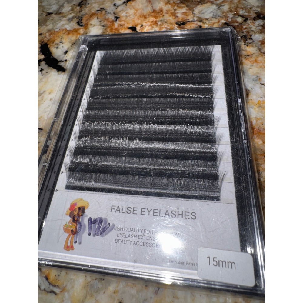 Professional False Eyelash Extensions 15mm Individual Lash Clusters Black Case